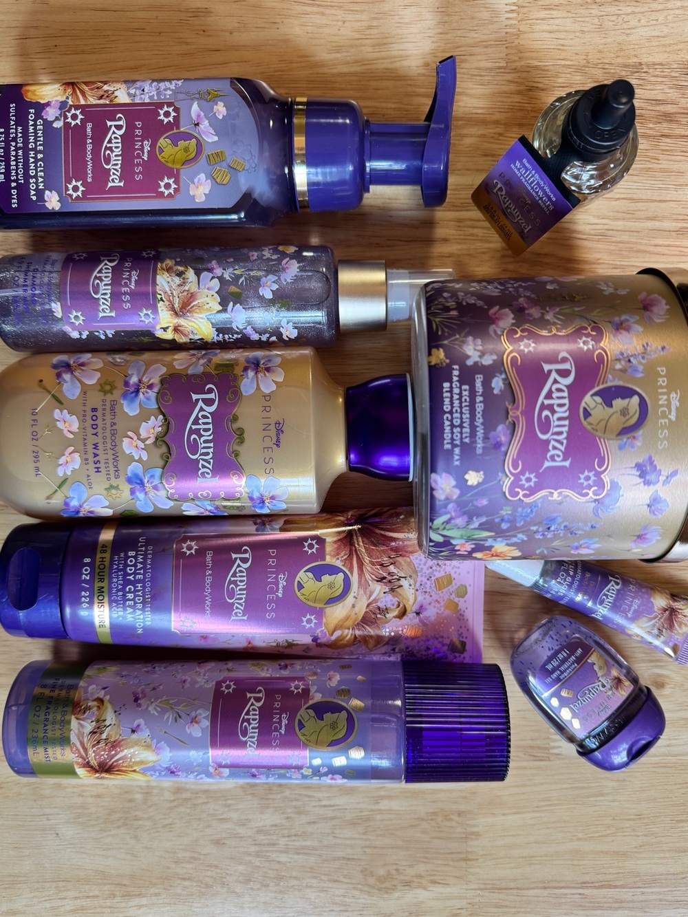 Bath & Body Works Disney Princess Rapunzel  9Piece Purple & Gold Set